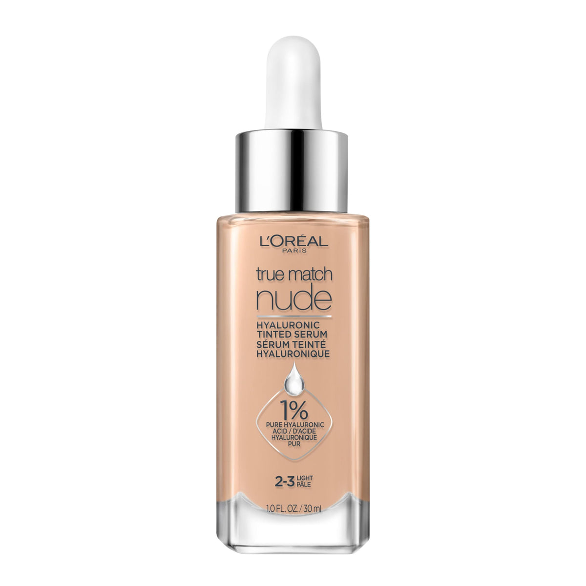 L’Oréal Paris True Match Nude Hyaluronic Foundation, Tinted Face Serum Foundation with Hyaluronic Acid for Lightweight Coverage and Instant Hydration, Radiant Finish - Light, 30 mL 🍁 All In One Marketplace Canada
