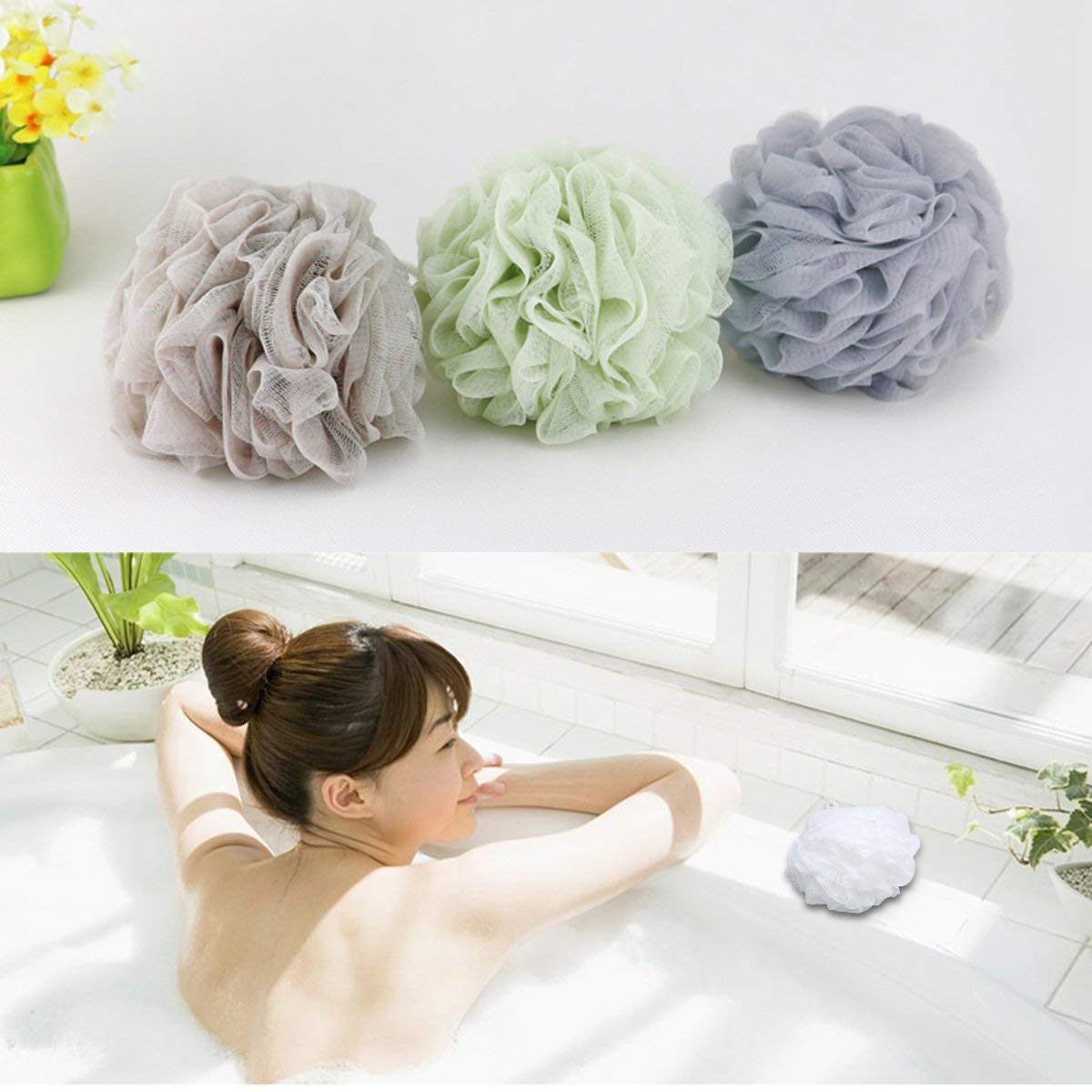 BTYMS Bath Sponge Shower Loofahs 60g Mesh Pouf Bath Scrunchies Body Wash Puff Shower Puff - Pack of 4 🍁 All In One Marketplace Canada