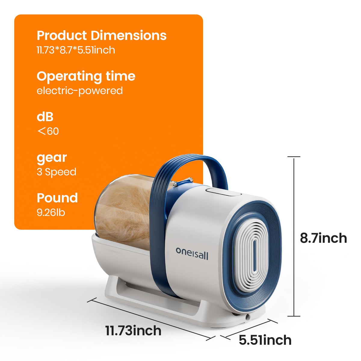 oneisall Dog Grooming Kit, Dog Grooming Clippers, Professional Pet Grooming Vacuum with 7 Pet Grooming Tools for Shedding Thick & Thin Dogs Cats Pet Hair 🍁 All In One Marketplace Canada