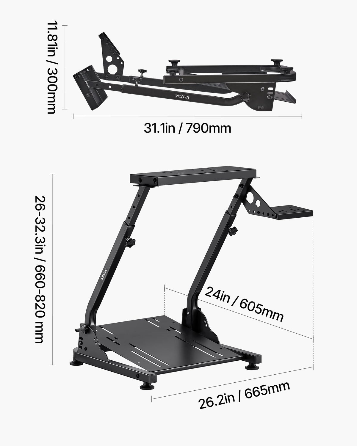 VEVOR Racing Wheel Stand, Adjustable & Foldable Simulator Stand for Logitech G29 G27 G920 G923, Thrustmaster T300RS T300GT T248 TS-PC TSXW Gaming Cockpit,Pedals Simulator NOT Included 🍁 All In One Marketplace Canada