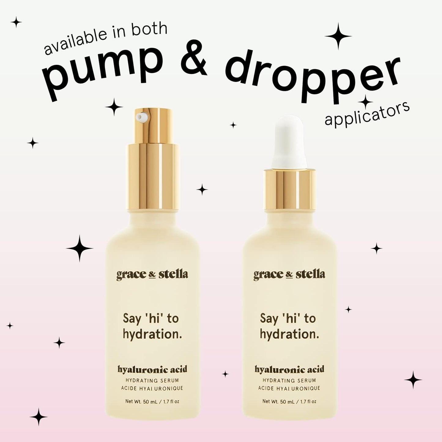 grace & stella Award Winning Hyaluronic Acid Serum for Face (50ml) Hydrating Hyaluronic Acid - Acide Hyaluronique Face - Anti Aging Serum to Hydrate, Remove Fine Lines, Wrinkles, Boost Collagen 🍁 All In One Marketplace Canada