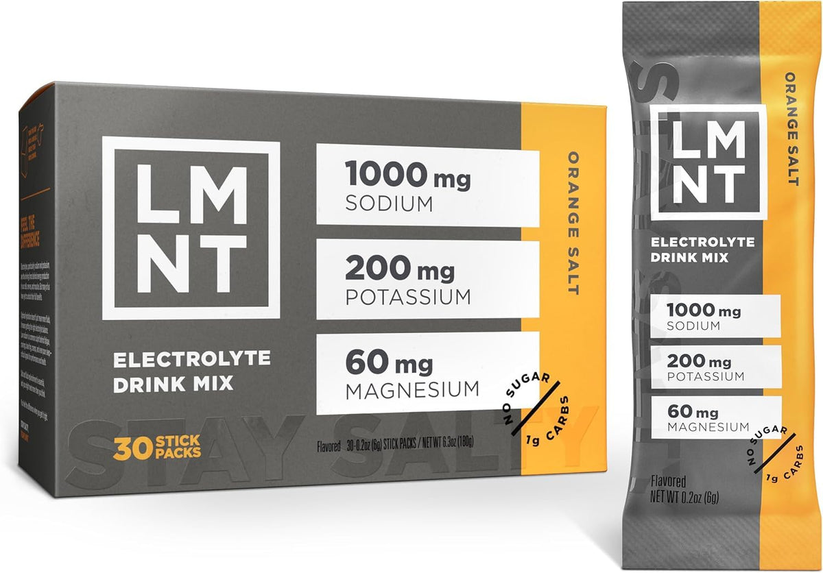 LMNT Electrolyte Drink Mix | Hydration Powder | Keto & Paleo | No Sugar, No Artificial Ingredients | 30 Stick Packs (Orange Salt) 🍁 All In One Marketplace Canada