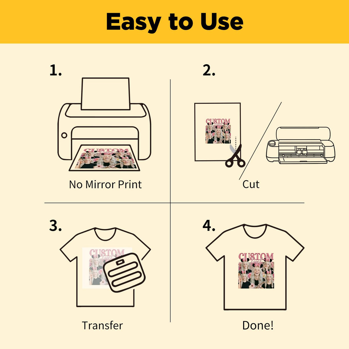 TransOurDream Iron on Heat Transfer Paper for Shirts(10 Sheets, 8.5x11) Iron-on Transfers Paper for Dark Fabric Printable Heat Transfer Vinyl for Inkjet Printer (CA-3-10) 🍁 All In One Marketplace Canada