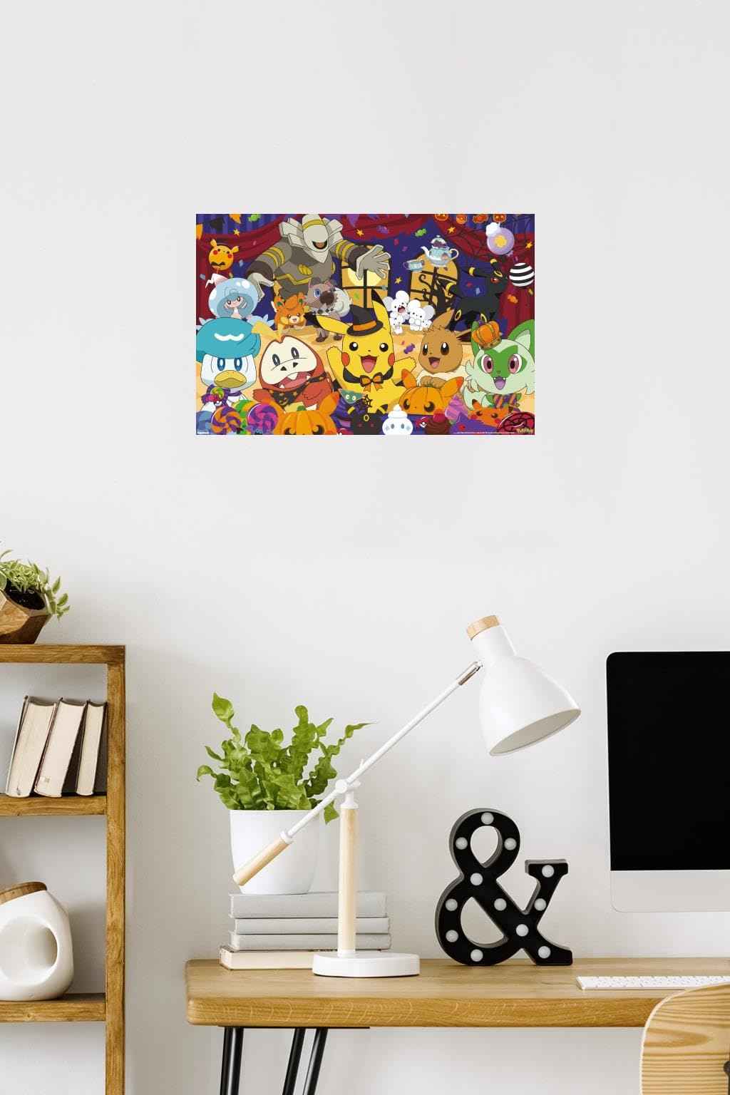 Pokémon: Halloween Party- Group Wall Poster, 22.4L" x 14.7W", Premium Unframed Version