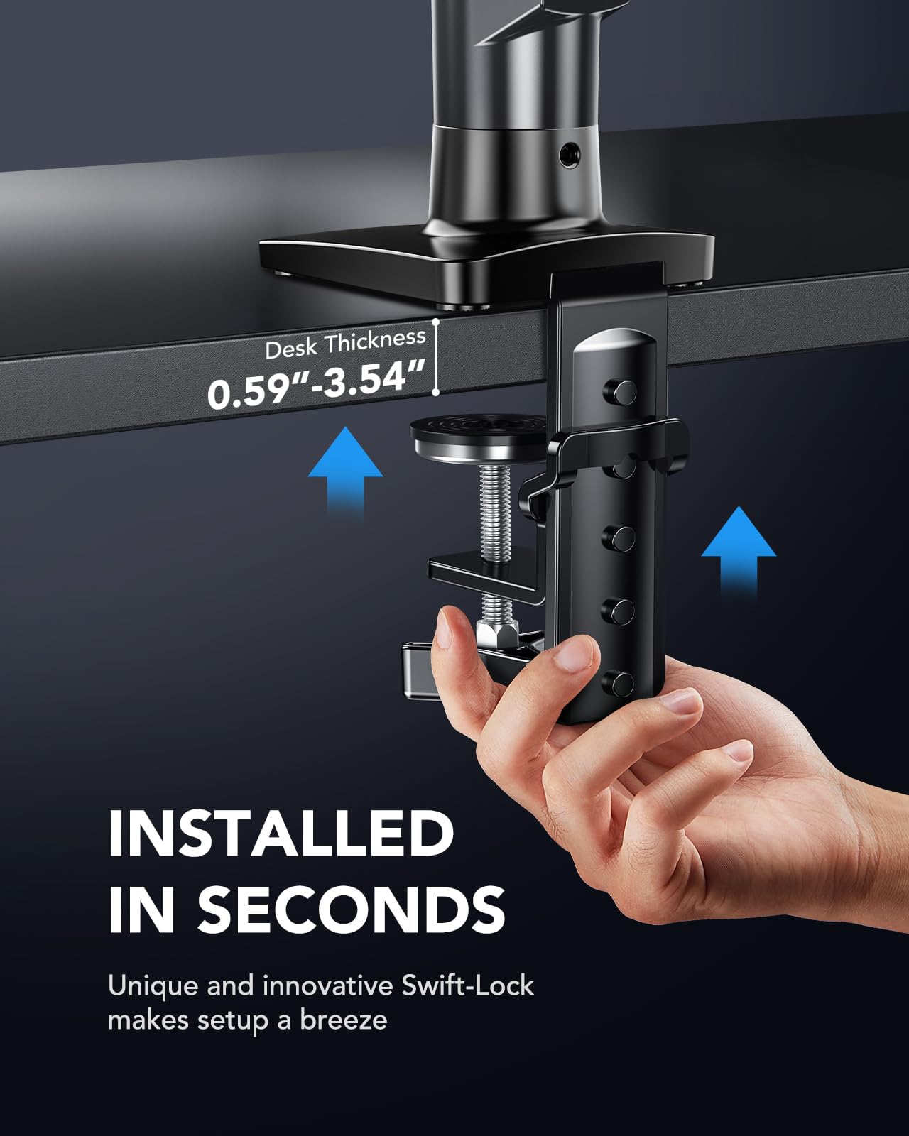 HUANUO Single Monitor Mount, 13 to 32 Inch Design Monitor Arm, Adjustable Stand, Vesa Mount with Clamp and Grommet Base - Fits 4.4 to 19.8lbs LCD Computer Monitors 🍁 All In One Marketplace Canada