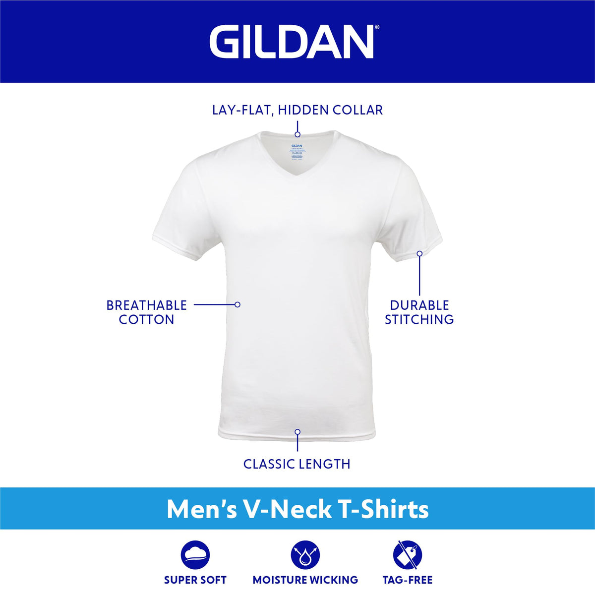 Gildan Men's V-Neck T-Shirts, Multipack, Style G1103, Navy/Charcoal/Cardinal Red (5-Pack), X-Large, Navy/Charcoal/Cardinal Red (5-Pack), X-Large 🍁 All In One Marketplace Canada