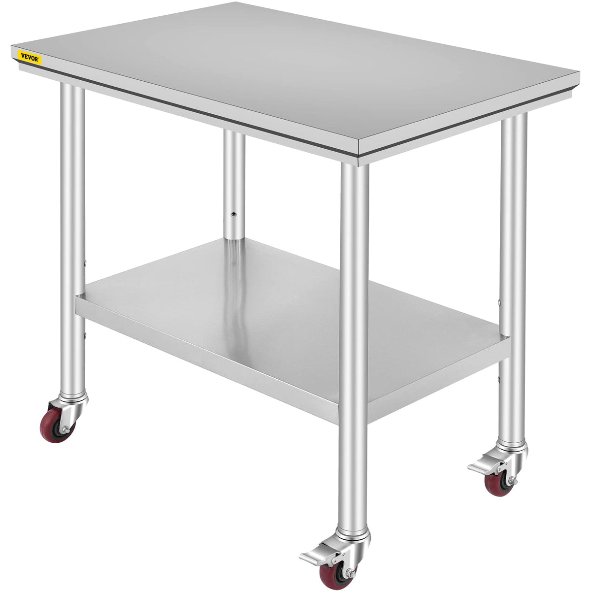 VEVOR 36x24x33.5 inch Stainless Steel Work Table with Wheels Prep Table with casters Heavy Duty Work Table for Commercial Kitchen Restaurant Business Garage 350 lb Capacity 🍁 All In One Marketplace Canada