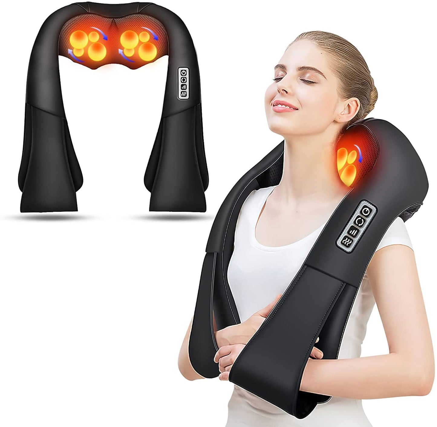 AERLANG Shiatsu Neck and Shoulder Massager, Back Massager with Heat Deeper Tissue Kneading Massage for Shoulder, Neck and Back Massage Electric Massagers-mothers Day Gift Ideas (NOT Cordless) 🍁 All In One Marketplace Canada