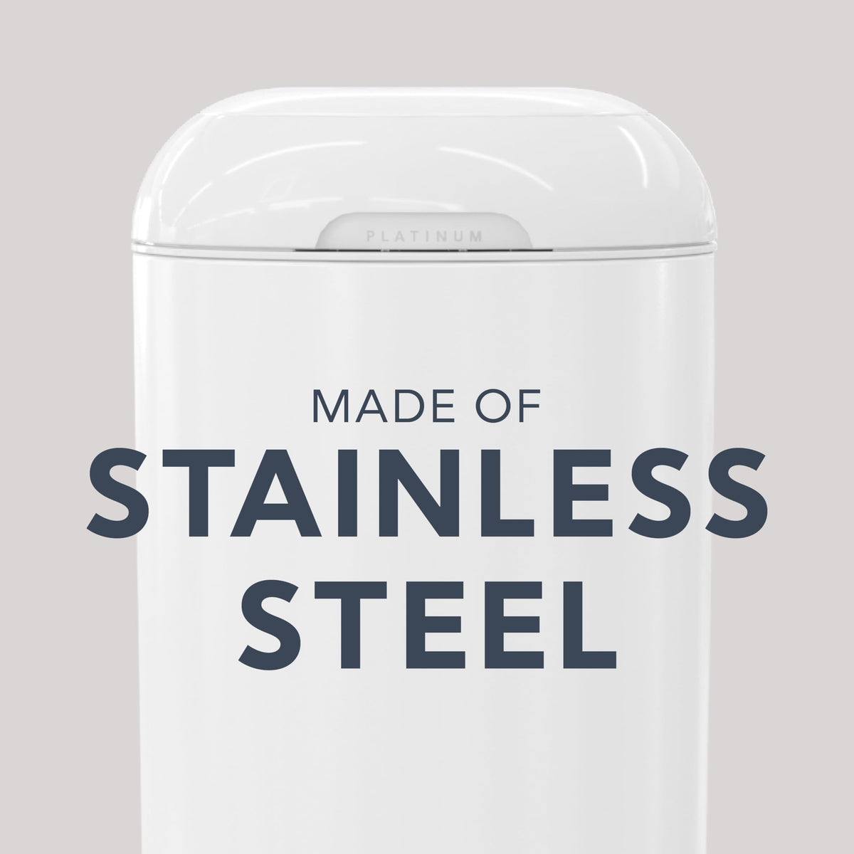 Diaper Genie Platinum Diaper Pail, White - Made in Durable Stainless Steel and Includes 1 Easy Roll Refill with 18 Bags 🍁 All In One Marketplace Canada