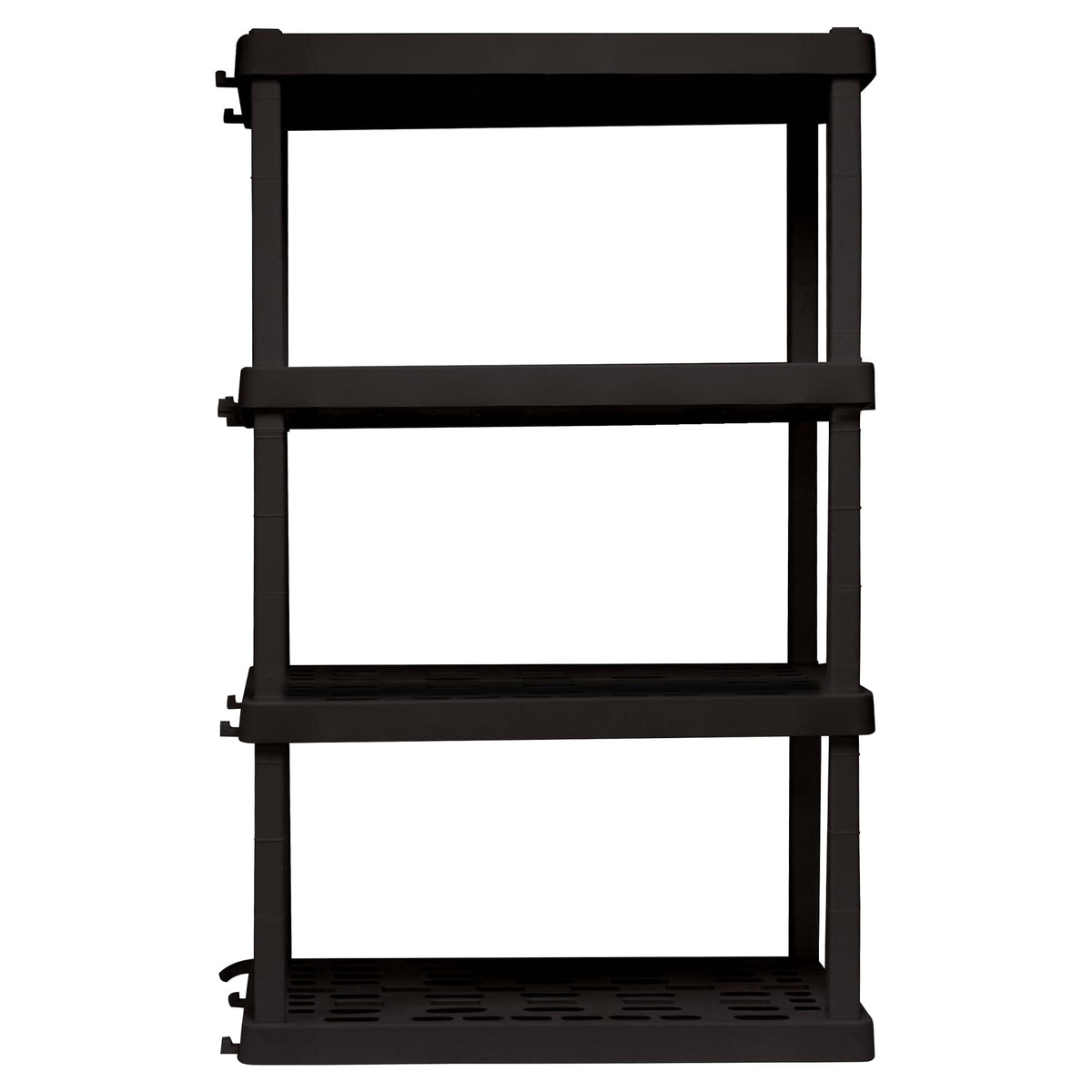 Koolatron Oscar Heavy Duty Plastic Storage Shelves- for Garage, Kitchen, Bathroom Basement, Kids Room, Toys,Stackable 4-Tier Black, Organizer Rack for Books Shoes, Pantry, Cleaning, Made in Canada 🍁 All In One Marketplace Canada