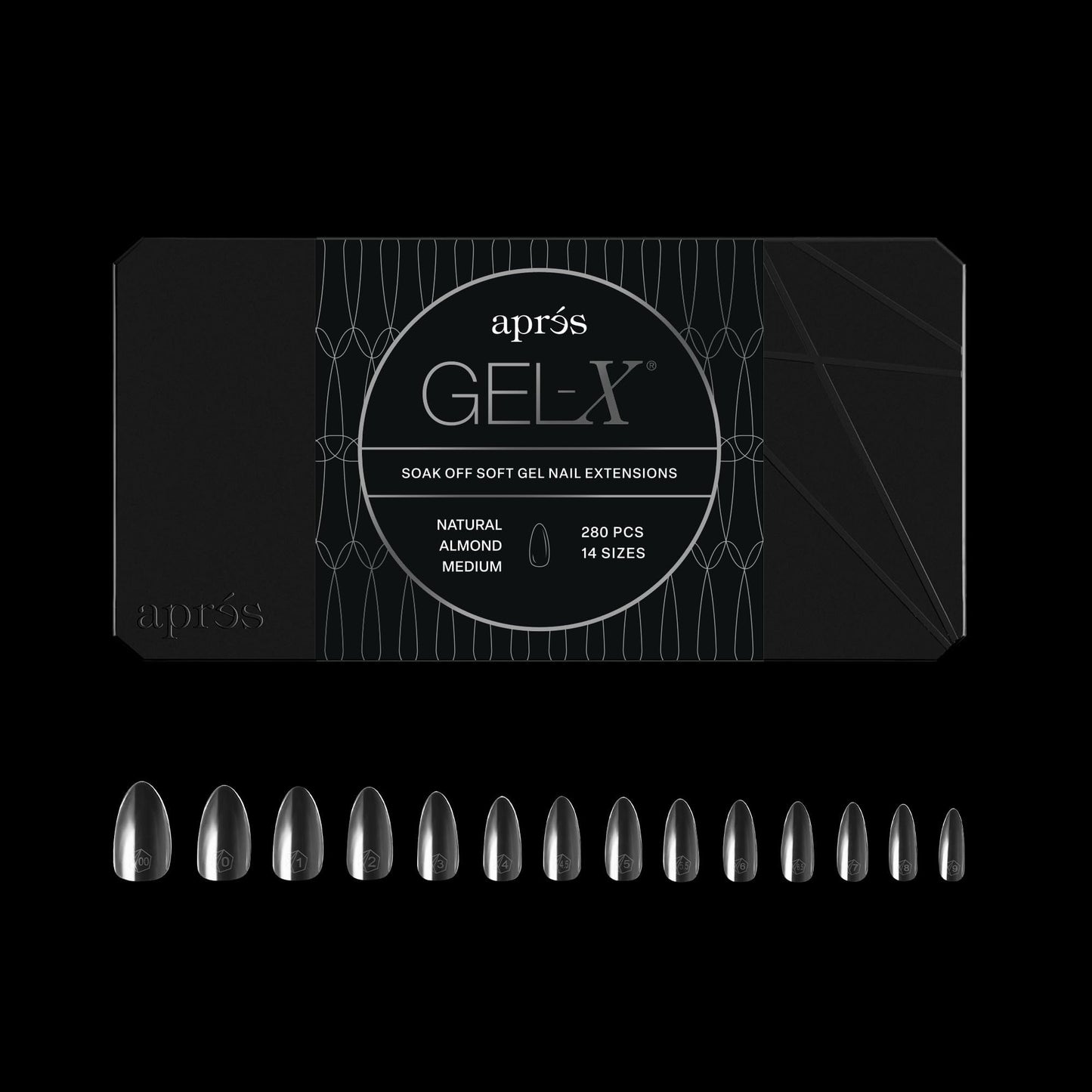APRÉS Gel-X® Almond Box of Nail Tips | 280 Soft Gel Nail Tips, 14 Sizes 00-9 | Half-sizes Included (Natural Almond Medium, 280 Count) 🍁 All In One Marketplace Canada