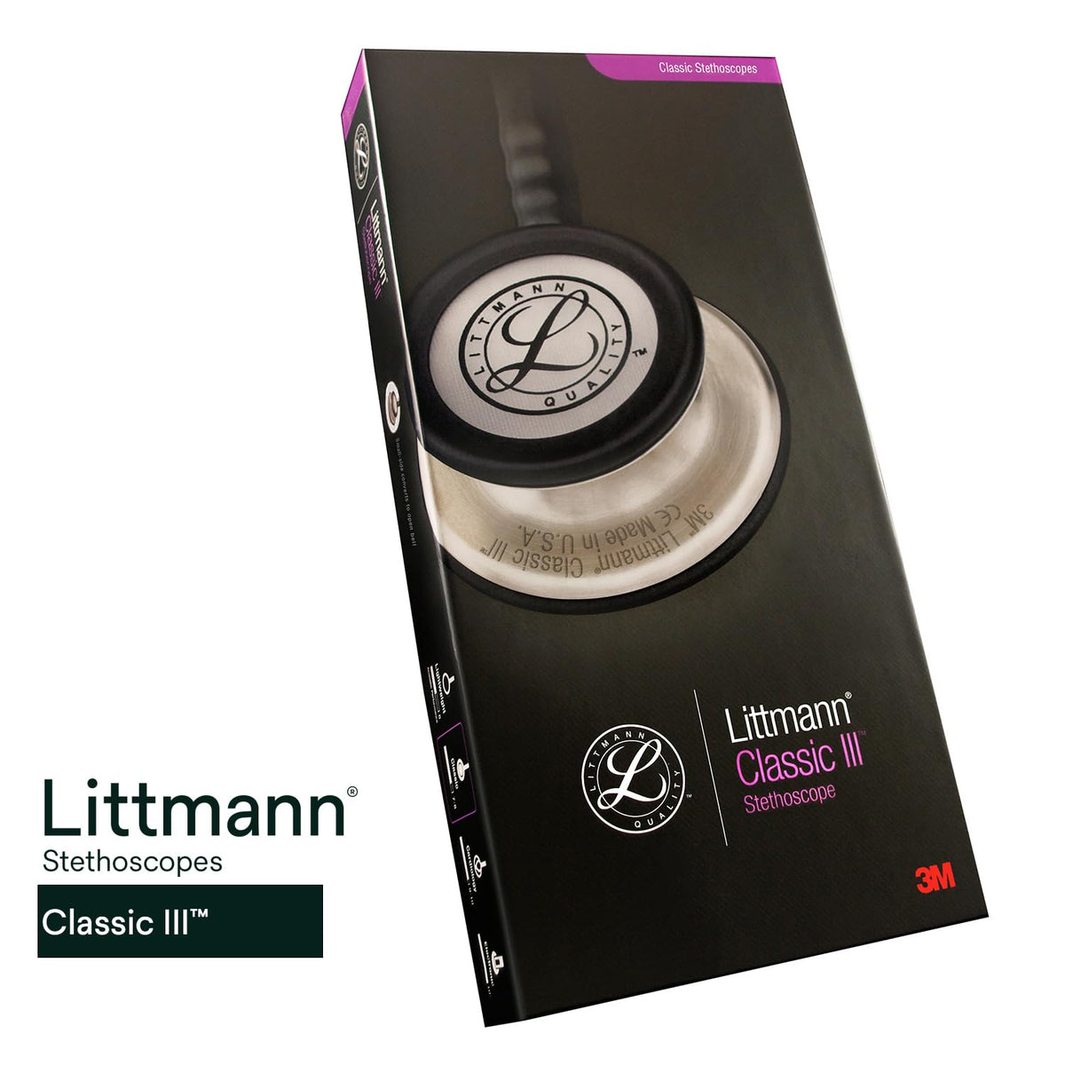 3M Littmann Classic III Monitoring Stethoscope, 5623, More Than 2X as Loud*, Weighs Less**, Stainless Steel Chestpiece, 69 cm (27") Caribbean Blue Tube 🍁 All In One Marketplace Canada
