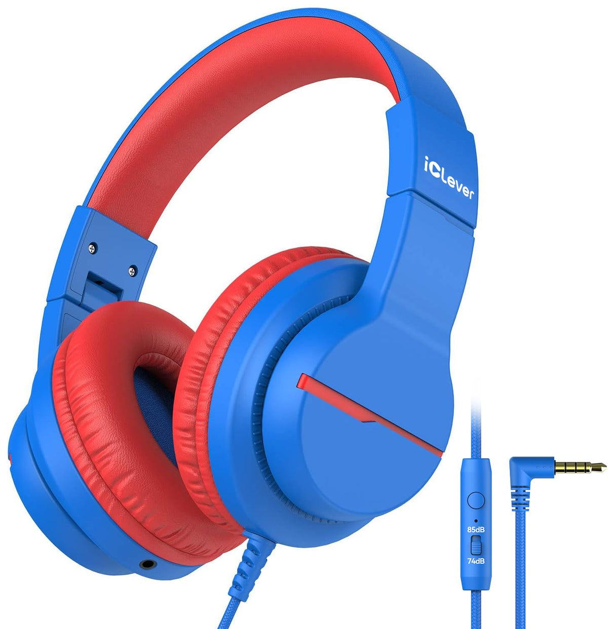iClever HS19 Kids Headphones with Microphone for School, Volume Limiter 74/85dBA, Over-Ear Girls Boys Headphones for Kids with Shareport, Foldable Wired for iPad/Fire Tablet/Travel, Blue 🍁 All In One Marketplace Canada