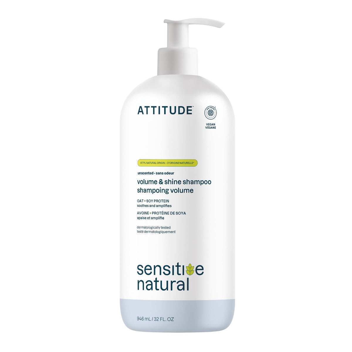 ATTITUDE Extra Gentle Hair Shampoo for Sensitive Dry Scalp, Made in Canada, EWG Verified, Soothing Oat, For Thin Hair, Vegan and Plant-Based, 946 mL 🍁 All In One Marketplace Canada