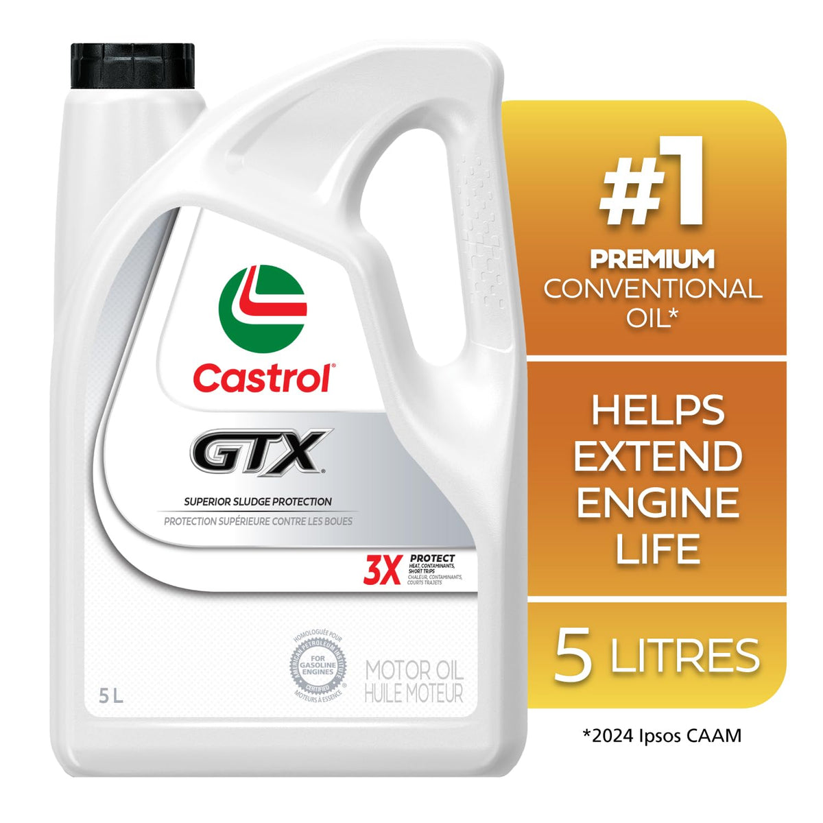 Castrol GTX Conventional 5W-20 Motor Oil, 5 Litres | Made in Canada 🍁 All In One Marketplace Canada