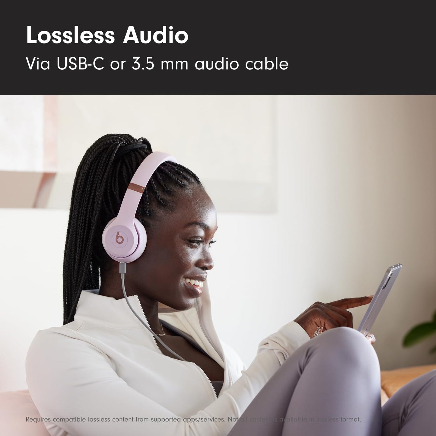 Beats Solo 4 - Wireless Bluetooth On-Ear Headphones, Apple & Android Compatible, Up to 50 Hours of Battery Life - Cloud Pink 🍁 All In One Marketplace Canada