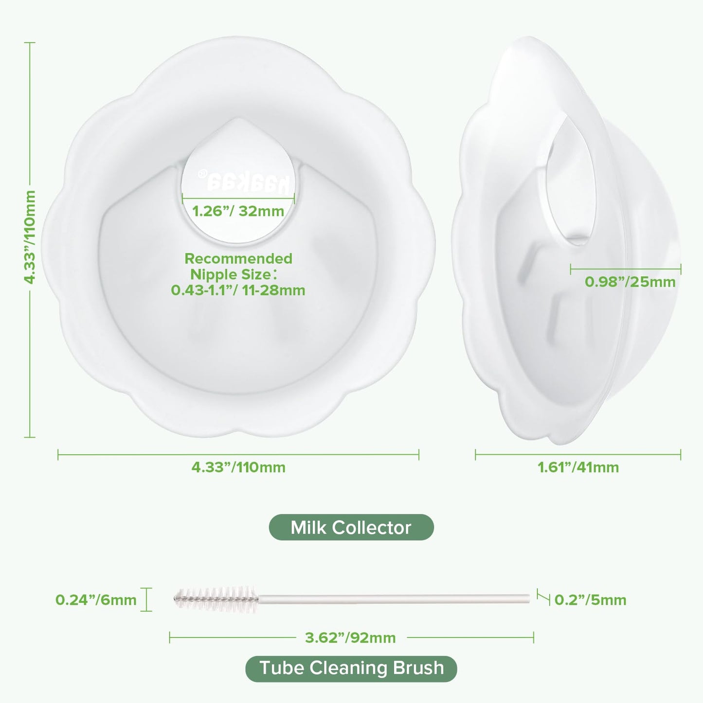 haakaa Petal Soft Silicone Milk Collector丨Discreet Leak-Protection Breast Milk Saver, Reusable Breast Shells Milk Collection Cup for Breastfeeding with Cleaning Brush- 2PCS 🍁 All In One Marketplace Canada