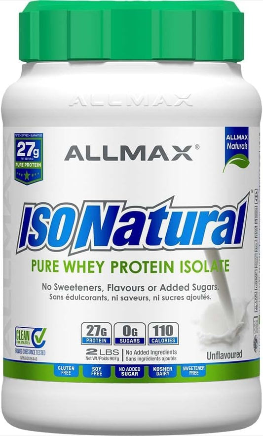 ALLMAX ISONATURAL Protein Isolate Powder, Unflavored, 2 lb, 31 Servings 🍁 All In One Marketplace Canada