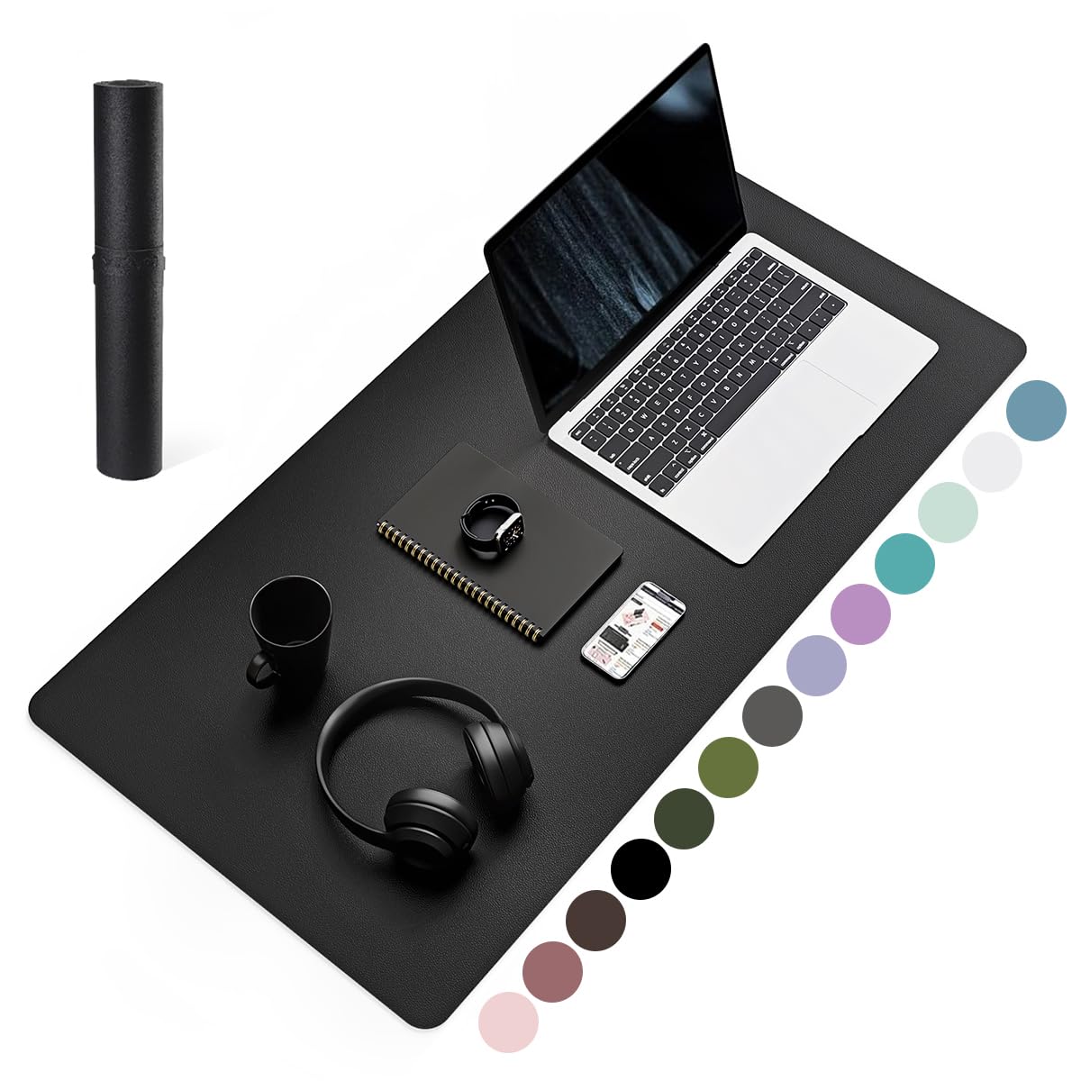 Non-Slip Desk Pad,Mouse Pad,Waterproof PVC Leather Desk Table Protector,Ultra Thin Large Desk Blotter, Easy Clean Laptop Desk Writing Mat for Office Work/Home/Decor(Black, 31.5" x 15.7") 🍁 All In One Marketplace Canada