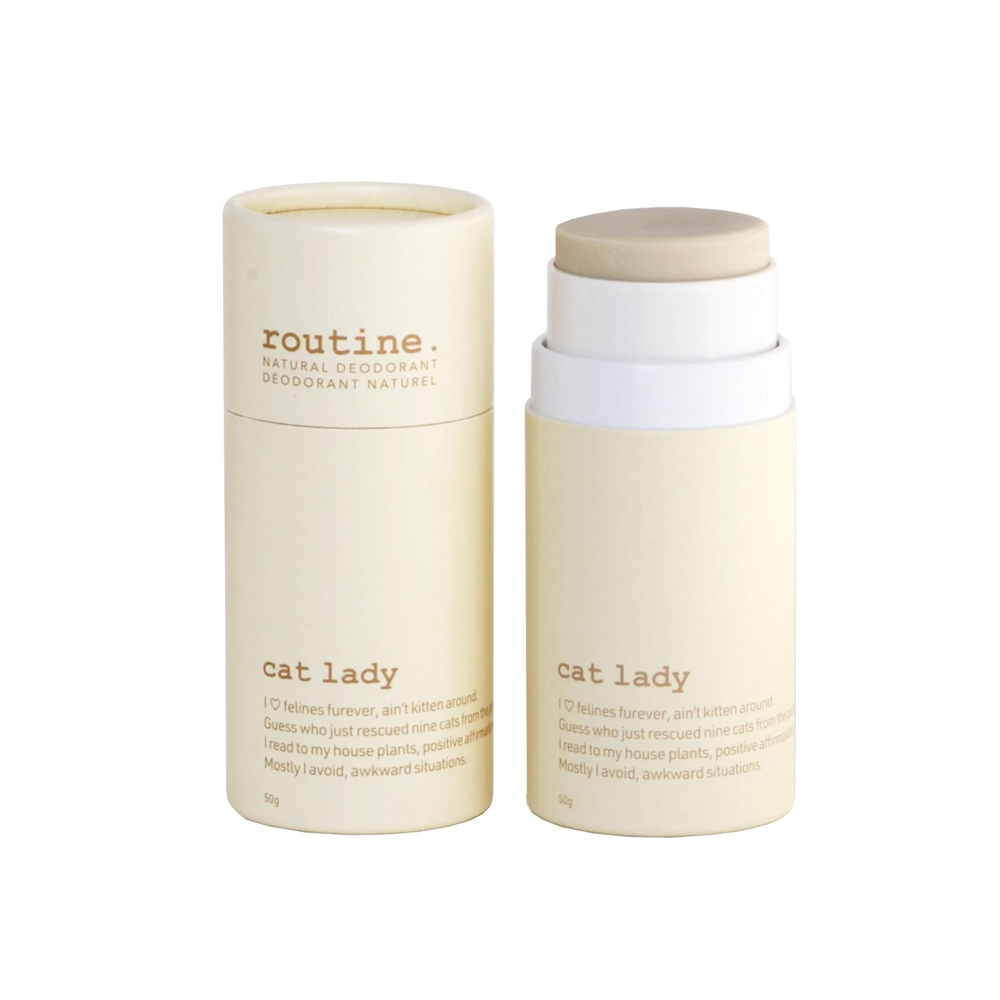 Routine Natural Deodorant|Cat Lady: Coconut, Cocoa, Pineapple & Vanilla|Sensitive Skin Formula, Aluminum Free, Natural Deodorant for Women & Men, Deodorant Stick, 50 grams 🍁 All In One Marketplace Canada