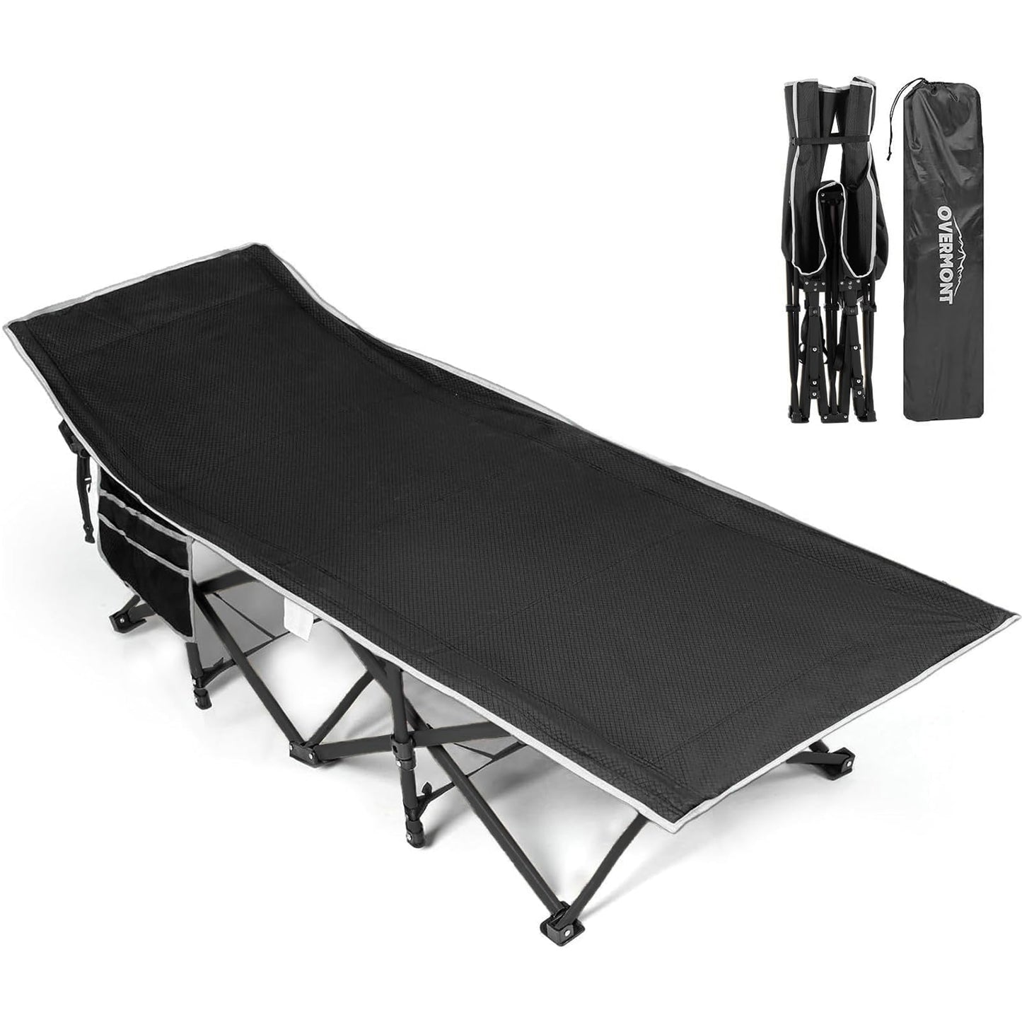 Overmont Portable Folding Camping Cot - 28” Extra Wide Portable Sleeping Cot Load 550 LBS with Carry Bag for Outdoor Travel Home Office Nap, Black 🍁 All In One Marketplace Canada