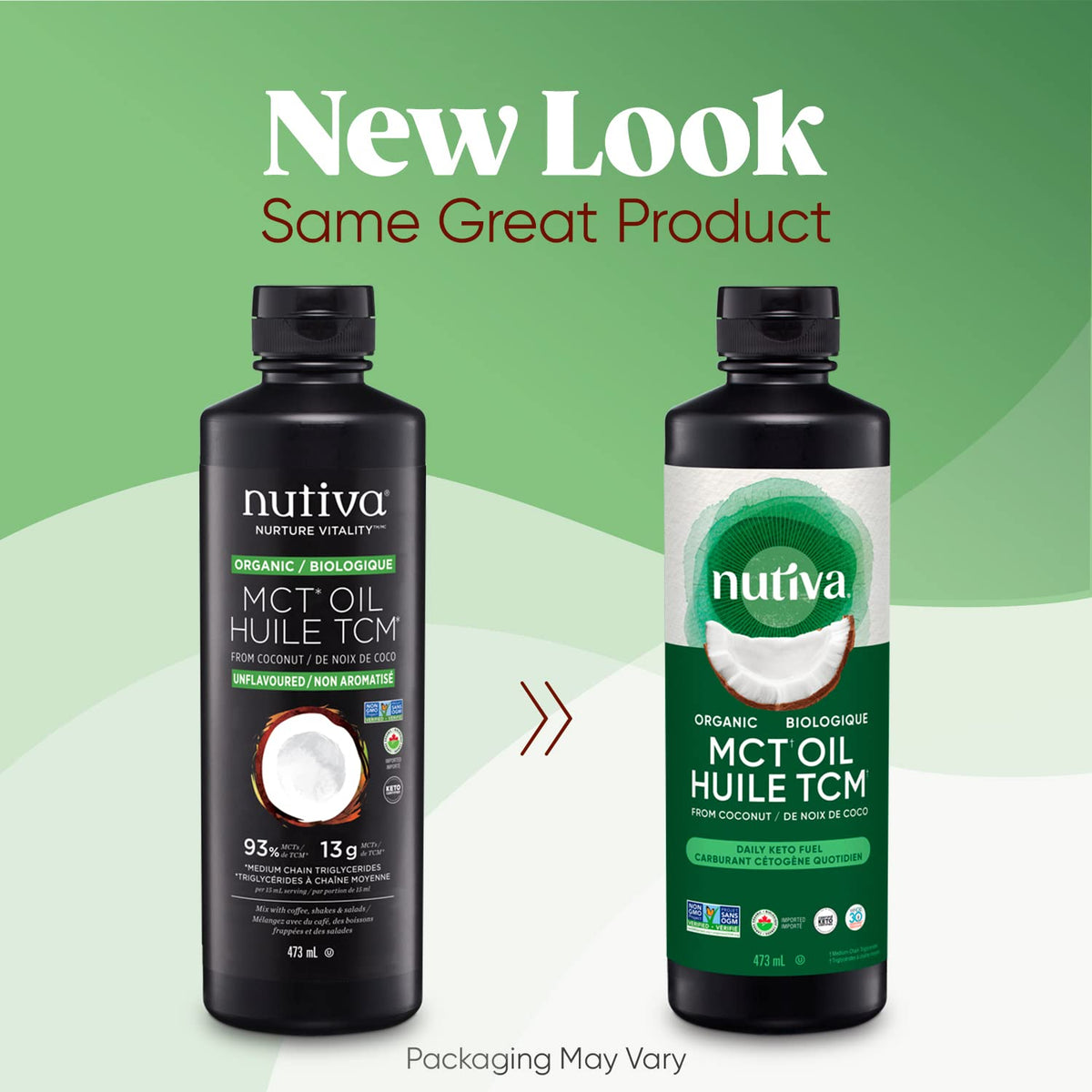 Nutiva Organic MCT Oil, Unflavored, 473 mL | Organic, Non-GMO, Non-BPA | Vegan, Gluten-Free, Keto & Paleo | 14g MCT per Serving & Neutral Flavor for Energy Boost to Coffee, Shakes and Salads 🍁 All In One Marketplace Canada