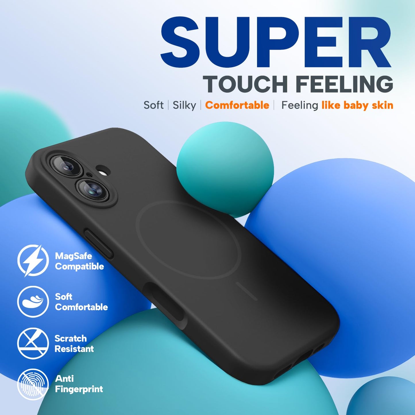 Miracase Magnetic for iPhone 17 Case, Compatible with MagSafe, Integrated Silicone Camera Control Cover, 3.0mm Thicken Shockproof Drop Protection Phone Case for 17,Black 🍁 All In One Marketplace Canada