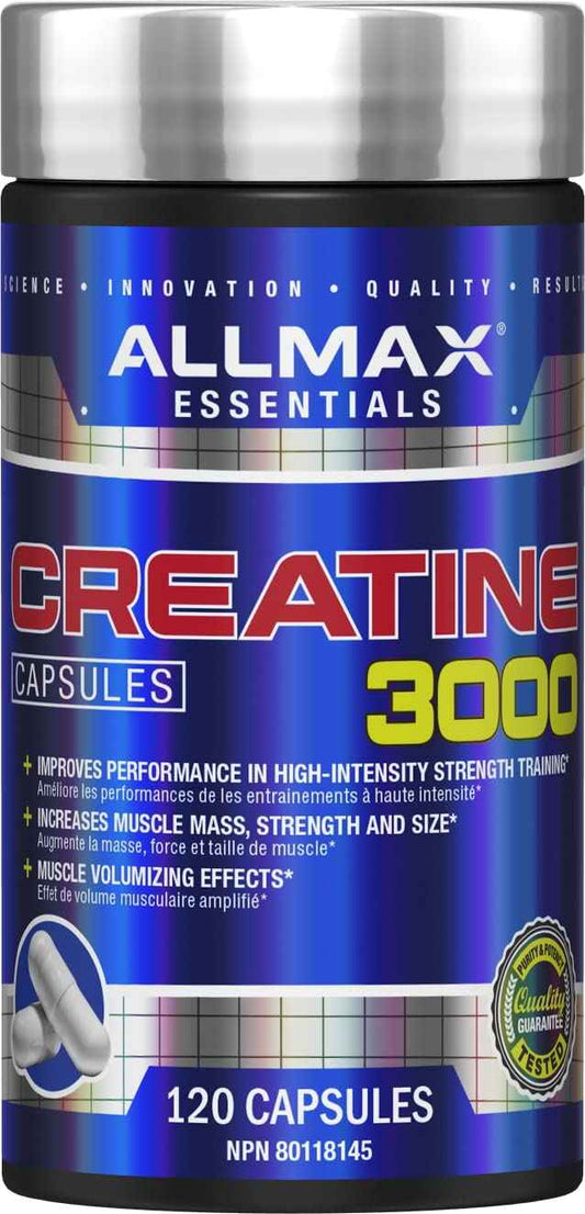 ALLMAX Nutrition - Creatine 3000, Creatine Monohydrate Capsules for Strength and Muscle Recovery, Gluten Free & Fast Absorbing, 3000 mg, 120 Capsules 🍁 All In One Marketplace Canada