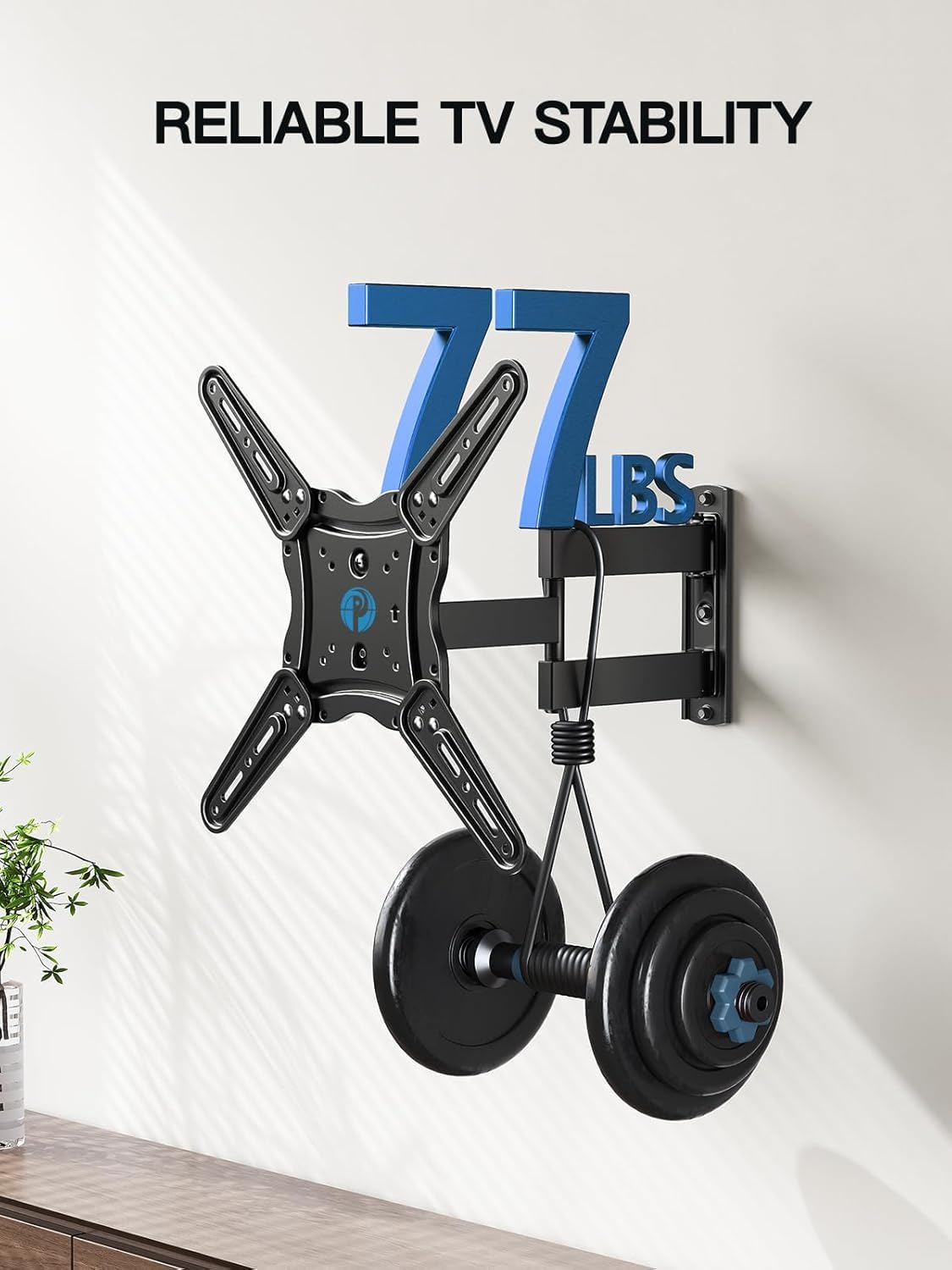 Pipishell Full Motion TV Wall Mount for 26-65 Inch Flat Curved Screen TVs, Max VESA 400x400mm up to 77 lbs, Swivel TV Mount Wall Bracket with Articulating Arms, Tilt, Extension, PIMF7 🍁 All In One Marketplace Canada