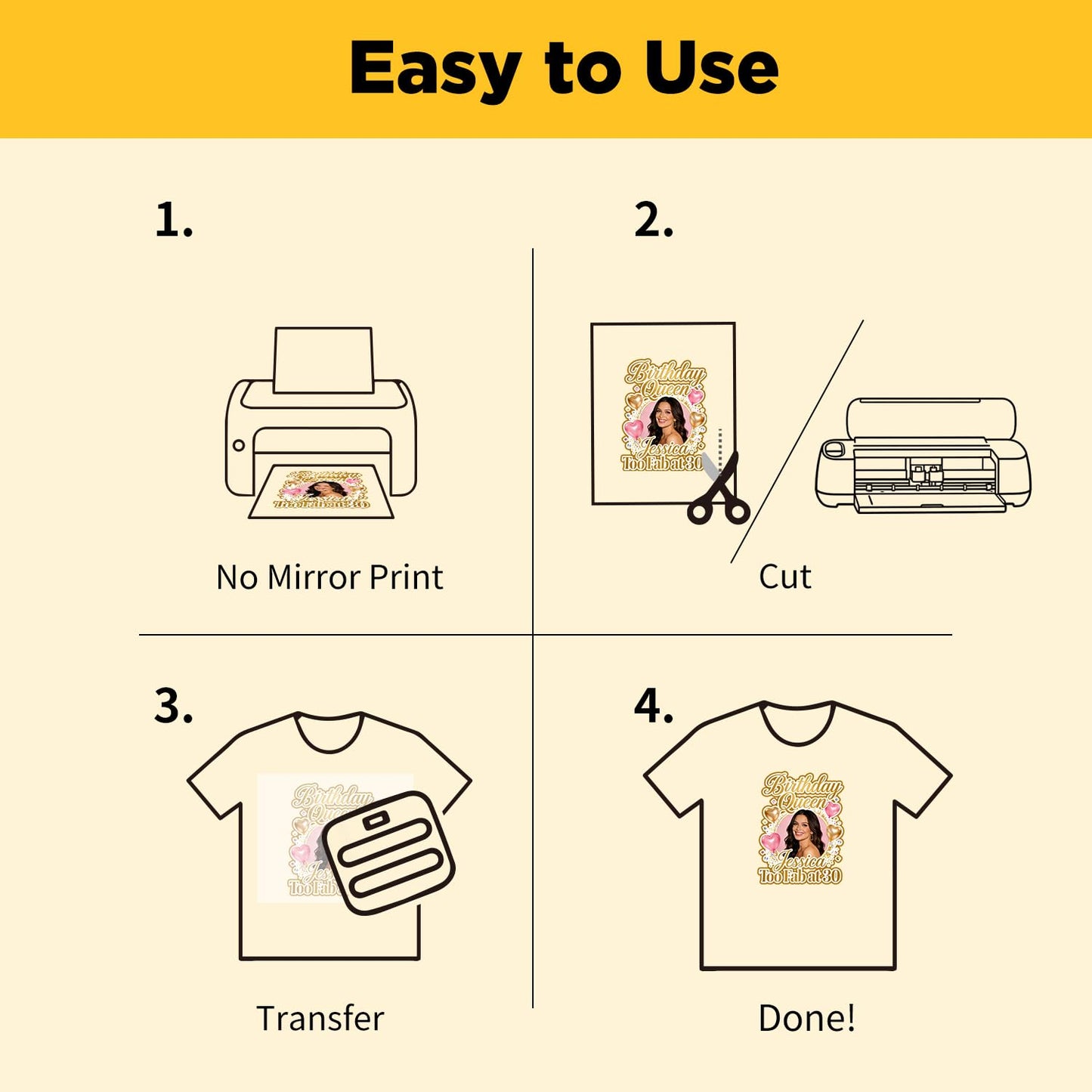 TransOurDream Tru-Iron on Heat Transfer Paper for Light Fabric (10 Sheets, 8.5x11", 2nd Generation) Iron-on Transfers Paper for Light T-Shirts Printable Heat Transfer Vinyl for Inkjet Printer (CA-2-10) 🍁 All In One Marketplace Canada