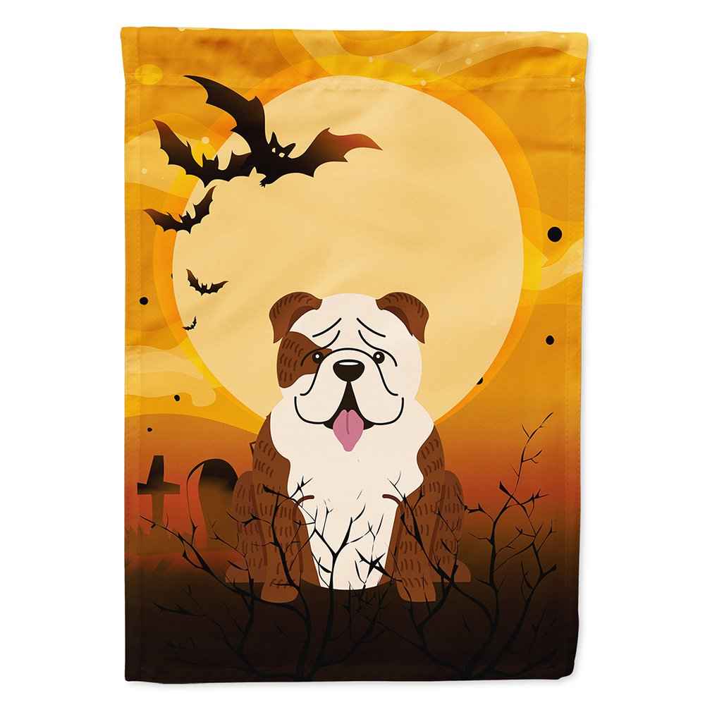 Caroline's Treasures BB4387CHF Halloween English Bulldog Brindle White Flag Canvas House Size, Large, Multicolor