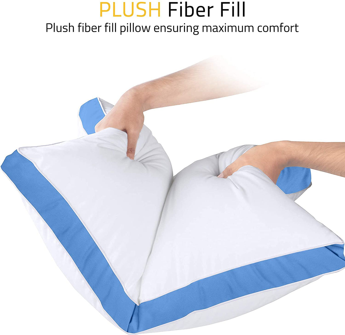 Utopia Bedding Bed Pillows for Sleeping Queen Size (Blue), Set of 2, Soft & Fluffy Pillow with Down Alternative Filling, Cooling, Hotel Quality, Gusseted Pillow for Back, Stomach or Side Sleepers 🍁 All In One Marketplace Canada