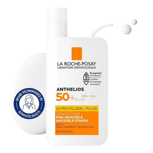 La Roche Posay Anthelios Ultra Fluid Face & Body Sunscreen SPF 50+, High UVA UVB Protection, Invisible Matte Finish, Water & Sweat Resistant, Fragrance Free, Recommended by Dermatologists 🍁 All In One Marketplace Canada