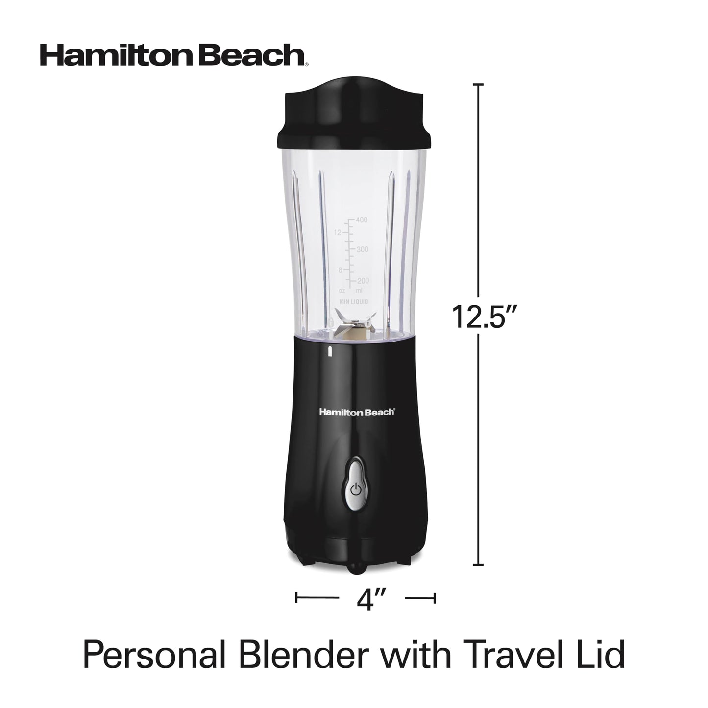 Hamilton Beach Personal Blender for Shakes and Smoothies with 14 Oz Travel Cup and Lid, Black (51101BC) 🍁 All In One Marketplace Canada