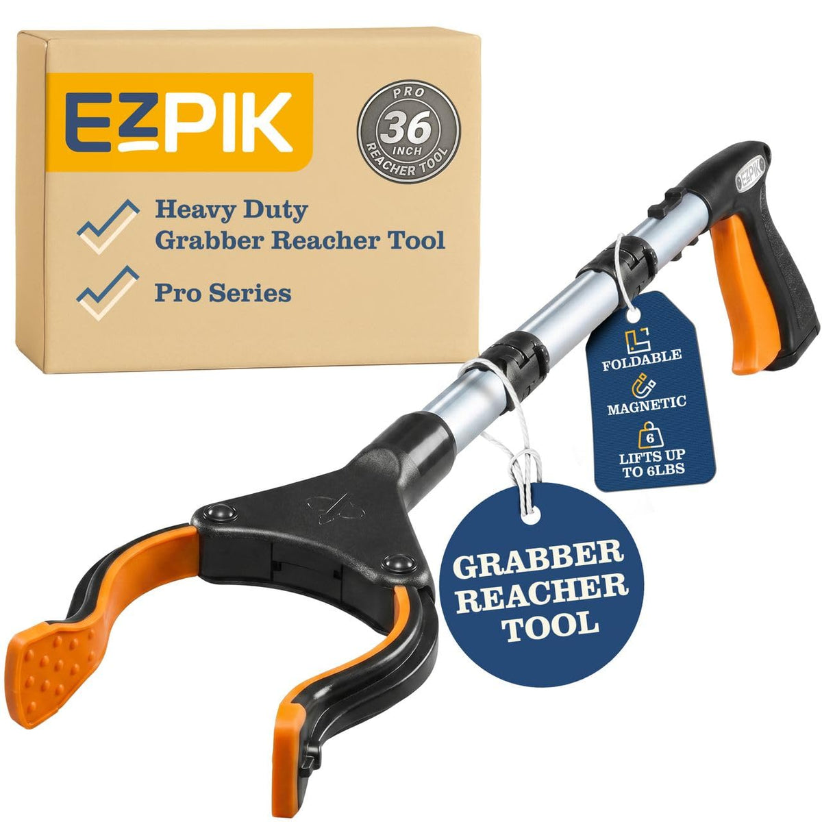 EZPIK® PRO 36" Long Reach Grabber Tool for Elderly - 90 cm Folding Magnetic Pick Up Stick - Grabber Stick for Disabled with Rotating Head 🍁 All In One Marketplace Canada
