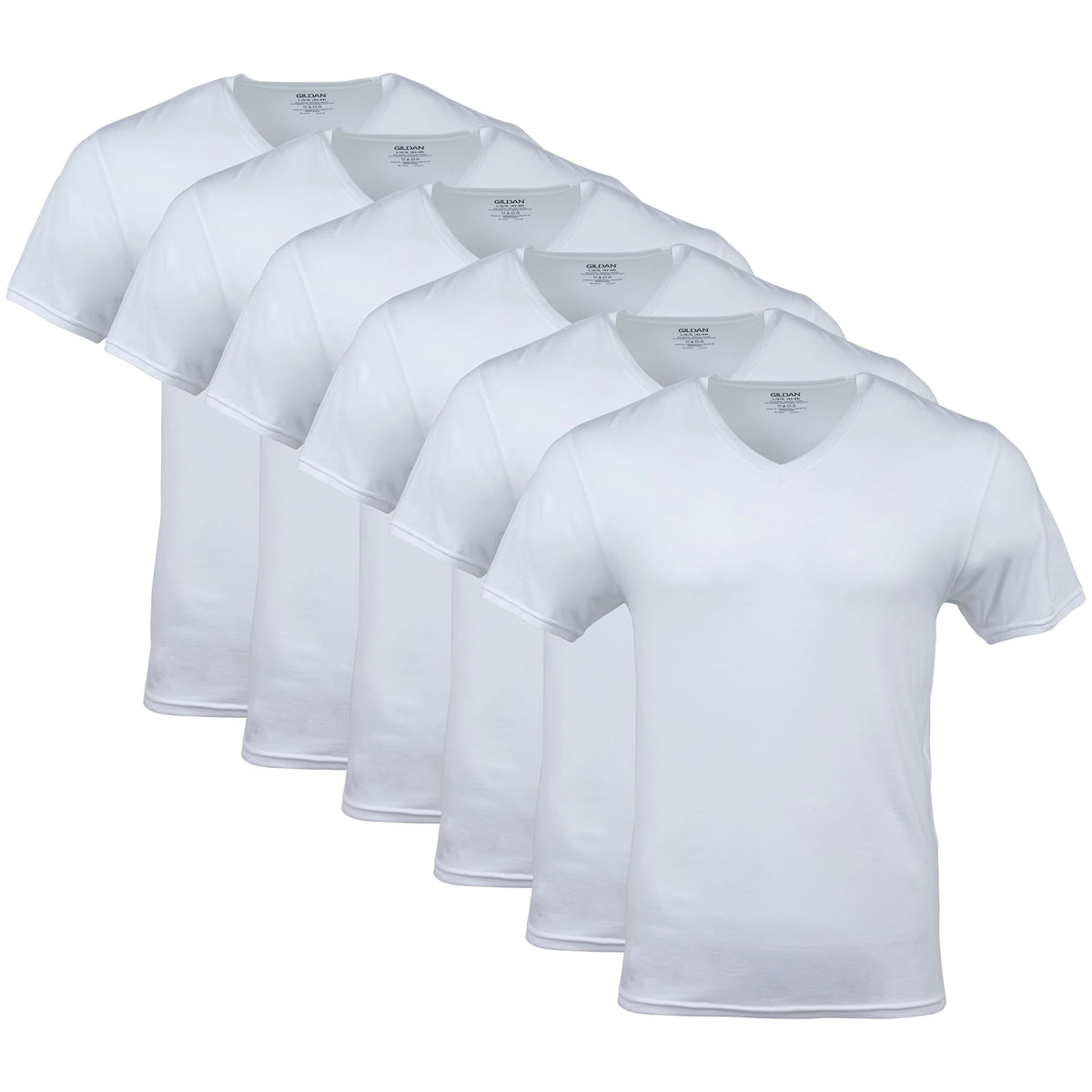 Gildan Men's V-Neck T-Shirts, Multipack, Style G1103, White (6-Pack), Large 🍁 All In One Marketplace Canada