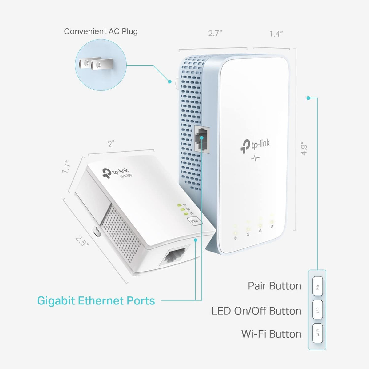 TP-Link Powerline WiFi Extender (TL-WPA7517KIT) - AV1000 Powerline Ethernet Adapter with Dual Band WiFi, OneMesh, Gigabit Port, Ethernet Over Power, Plug & Play 🍁 All In One Marketplace Canada