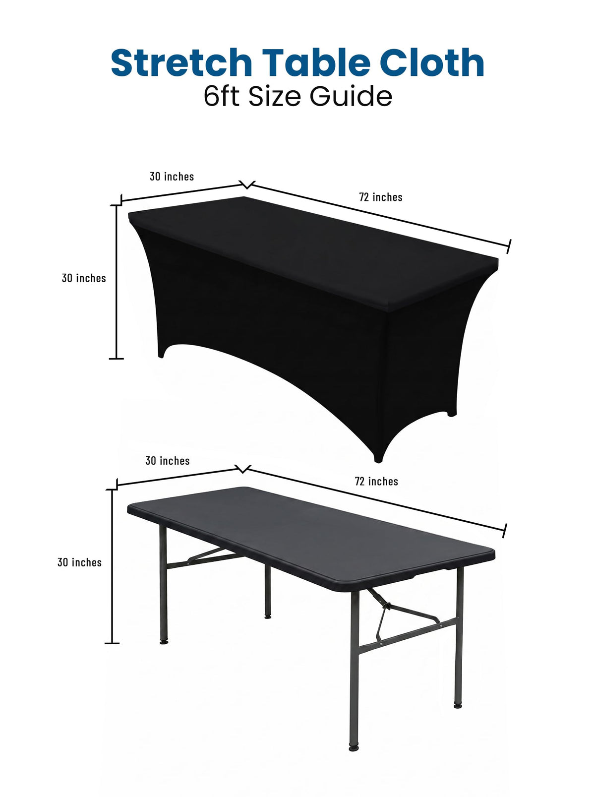 Utopia Kitchen Spandex Tablecloth 2 Pack [6FT, Black] Tight, Fitted, Washable and Wrinkle Resistant Stretch Rectangular Patio Table Cover for Event, Wedding, Banquet & Parties [72Lx30Wx30H] Inch 🍁 All In One Marketplace Canada