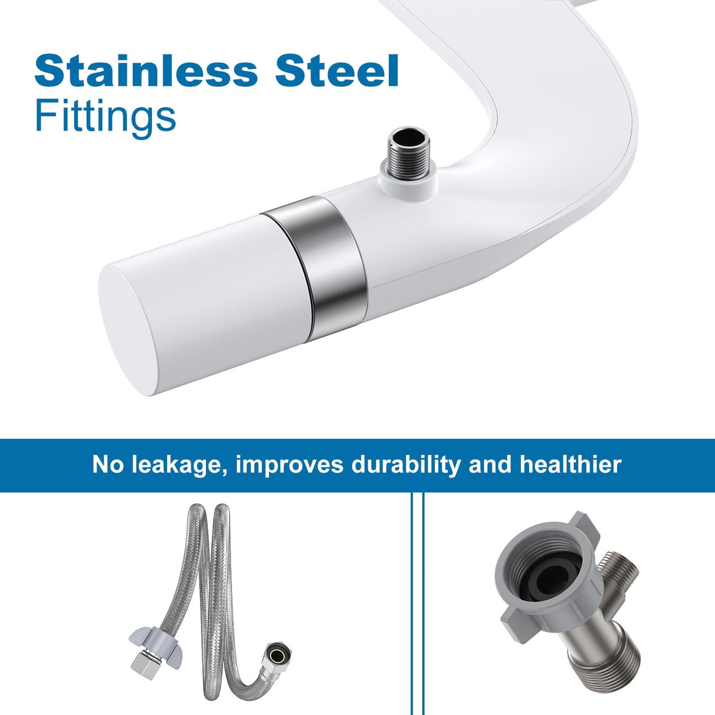Ultra-Slim Bidet Attachment for Toilet, Adjustable Water Pressure for Rear/Feminine Wash Bidet, Non Electric Self Cleaning Fresh Cold Water Toilet Bidets Spray Jet Easy Install (Silver) 🍁 All In One Marketplace Canada