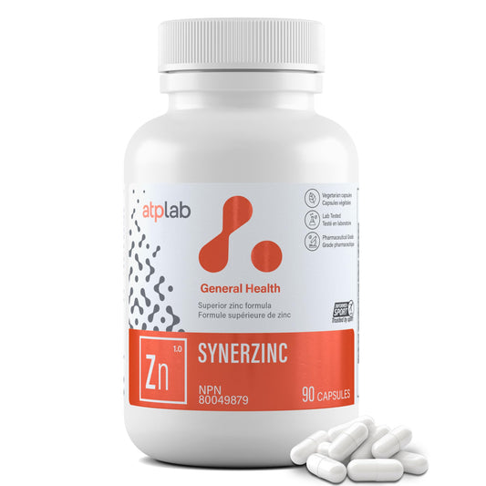 ATP LAB - Synerzinc, 90 Capsules 90-Day Supply - Zinc Supplement An Essential Mineral - Helps to Maintain Healthy Skin and Immune Function - Helps to Produce and Repair Connective Tissue 🍁 All In One Marketplace Canada