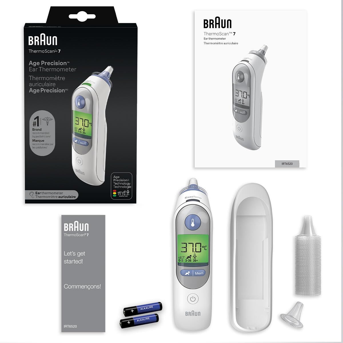 Braun IRT6520CA ThermoScan® 7 Ear Thermometer with Age Precision™ for All Age Groups, #1 Brand Among Pediatricians and Moms 🍁 All In One Marketplace Canada