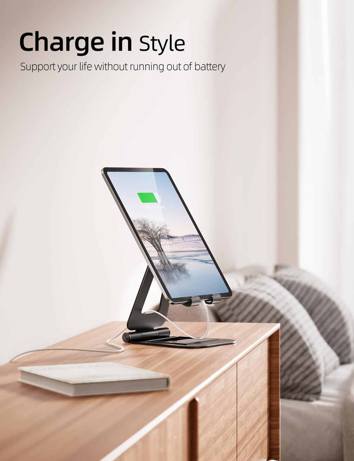 Nulaxy Aluminum Dual Foldable iPad Stand, Fully Adjustable Desktop Tablet Holder, iPad Accessories Office Compatible with 4-11" Mobile Devices Kindle, iPad Pro/Air/Mini, iPhone Pro/Max/Plus, Black 🍁 All In One Marketplace Canada