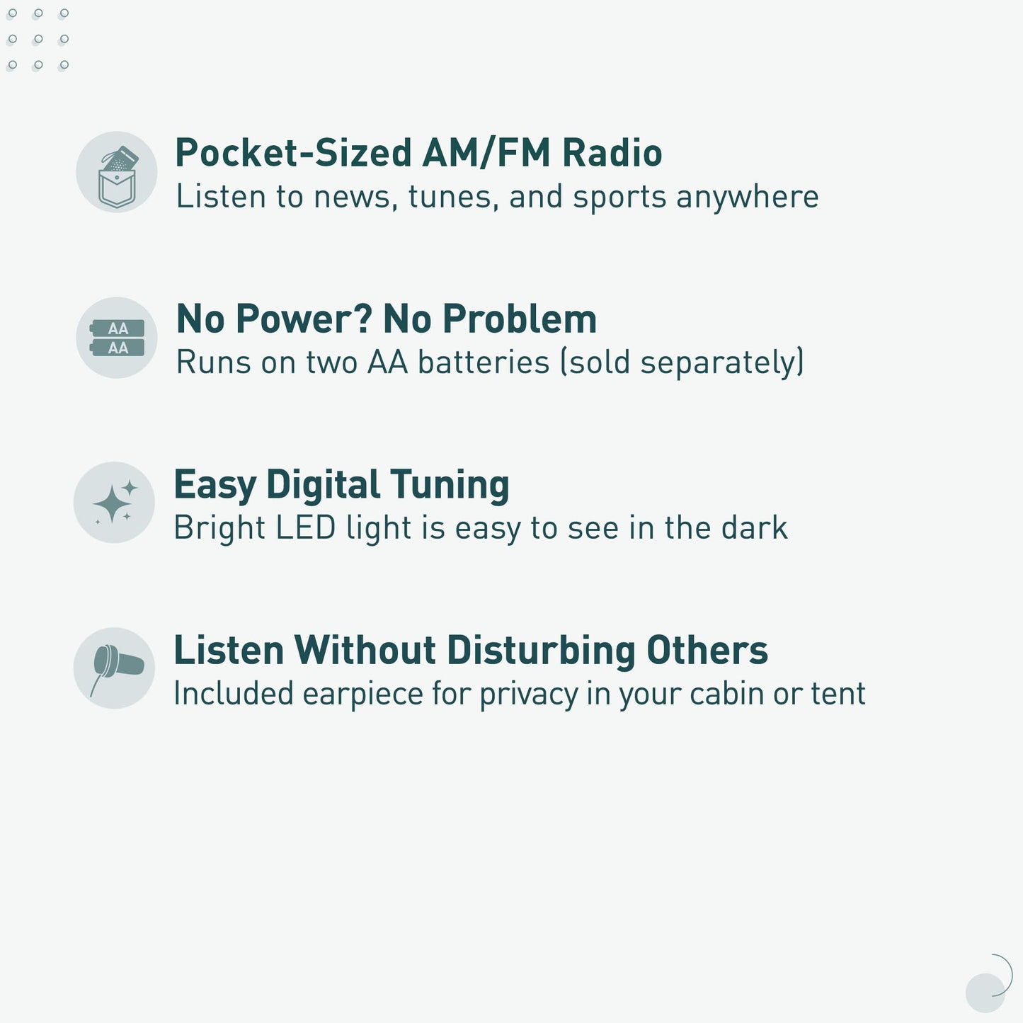 Panasonic RF-P50 Pocket AM/FM Radio, Silver, Without Headphone (RFP50) 🍁 All In One Marketplace Canada
