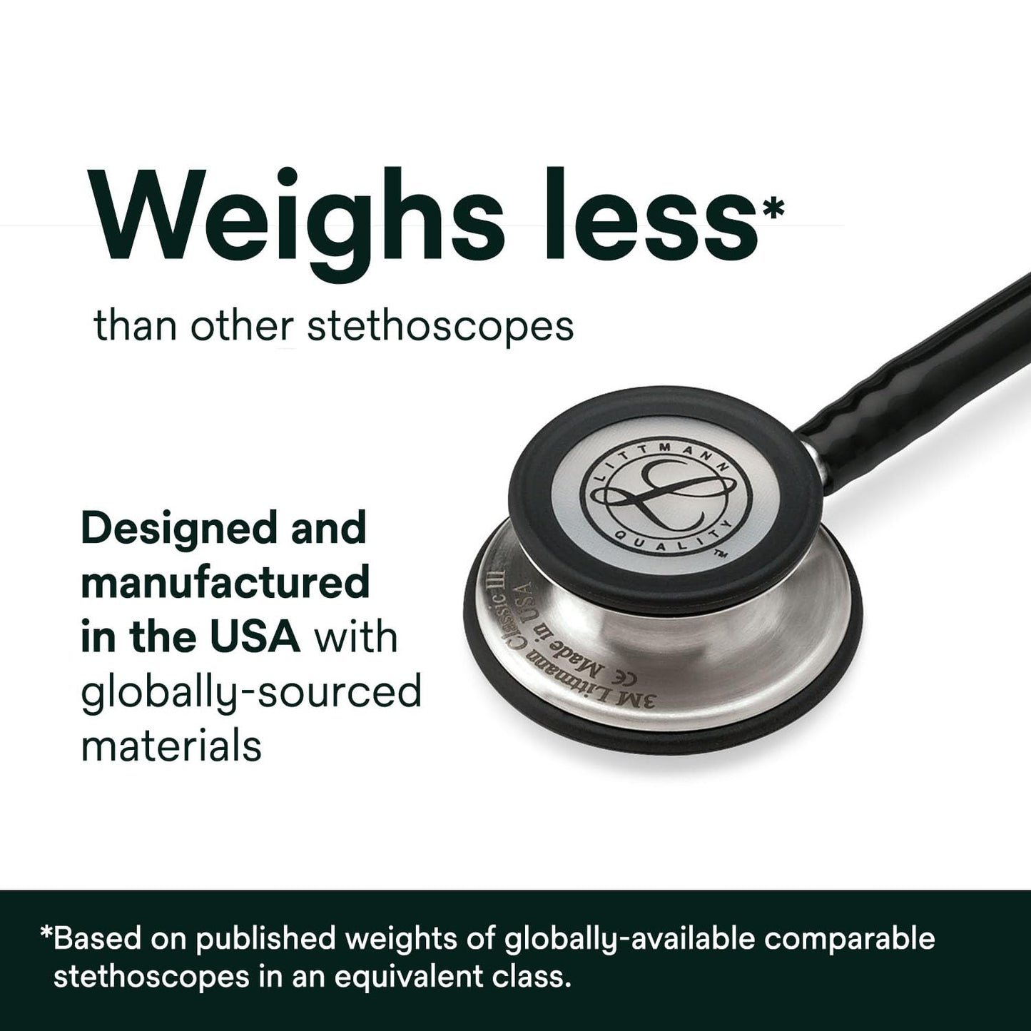 3M Littmann Classic III Monitoring Stethoscope, 5623, More Than 2X as Loud*, Weighs Less**, Stainless Steel Chestpiece, 69 cm (27") Caribbean Blue Tube 🍁 All In One Marketplace Canada