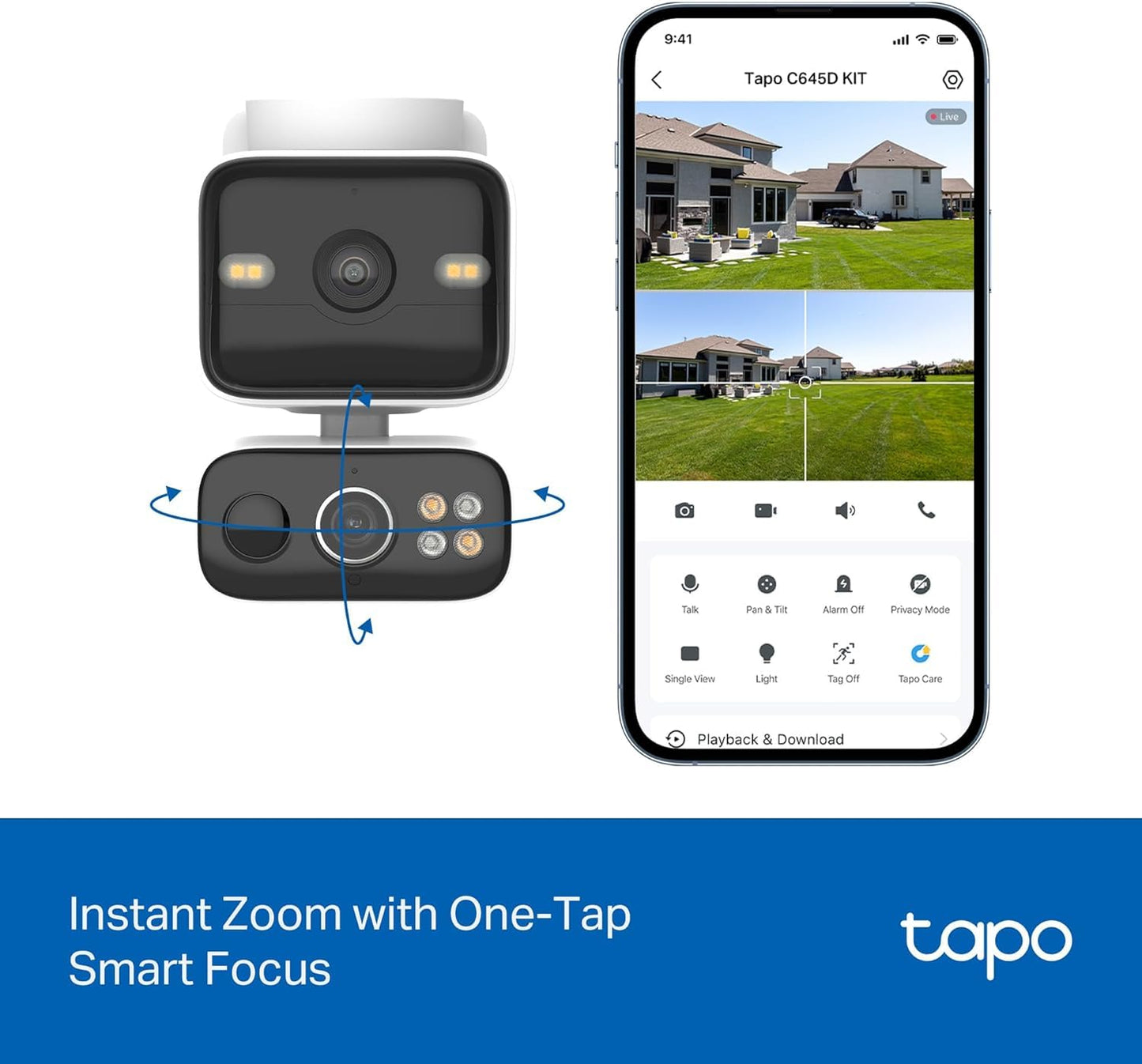 Tapo 2K Dual Lens 360° Pan/Tilt Security Battery Camera Wireless w/Solar Panel, 165° Wide View + 6mm Telephoto, Free Person/Vehicle Detection, SD/Cloud Storage, Works w/Alexa & Google (Tapo C645D KIT) 🍁 All In One Marketplace Canada