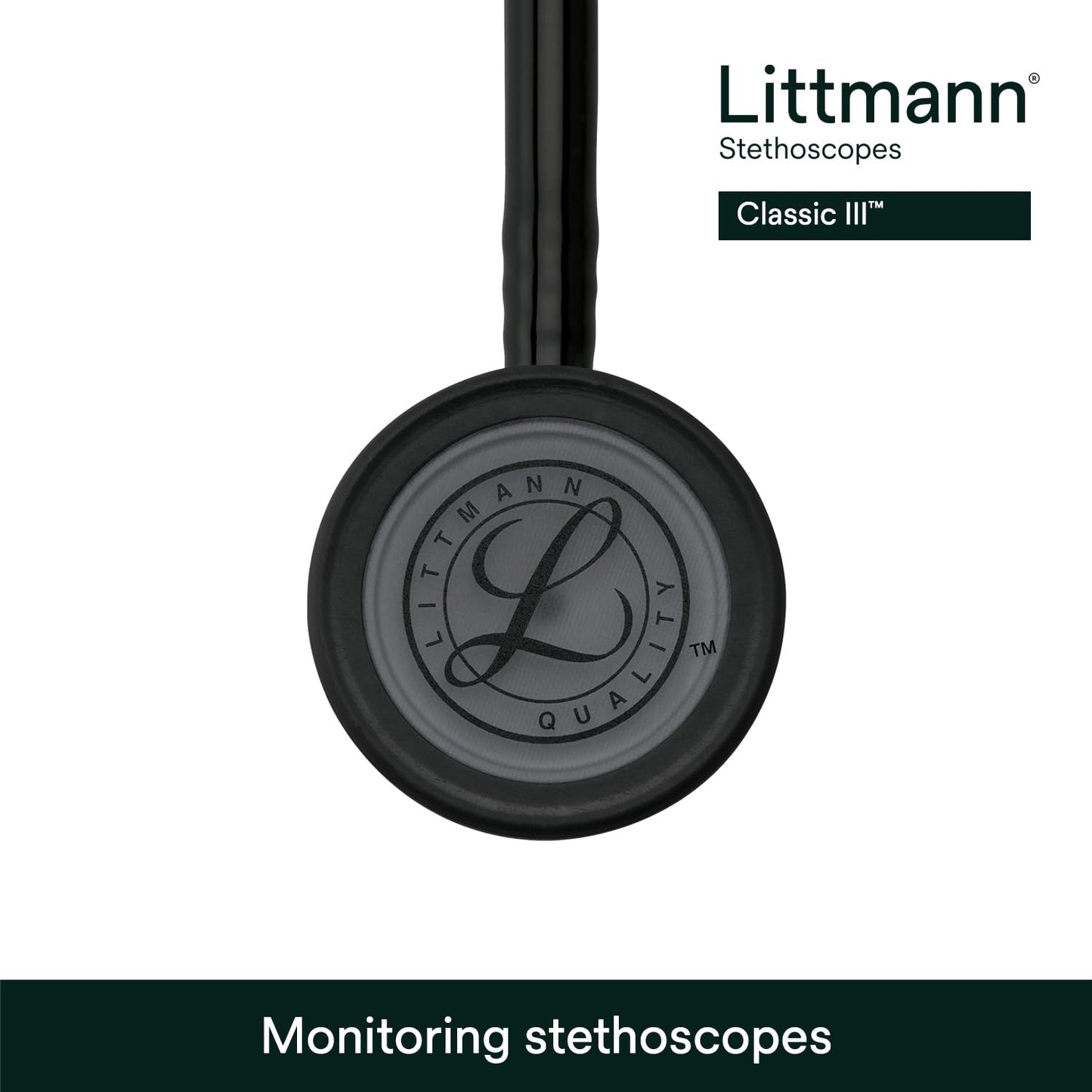 3M Littmann Classic III Monitoring Stethoscope, 5803, More Than 2X as Loud*, Weighs Less**, Stainless Steel Black-Finish Chestpiece, 69 cm (27") Black Tube, Stem and Headset 🍁 All In One Marketplace Canada