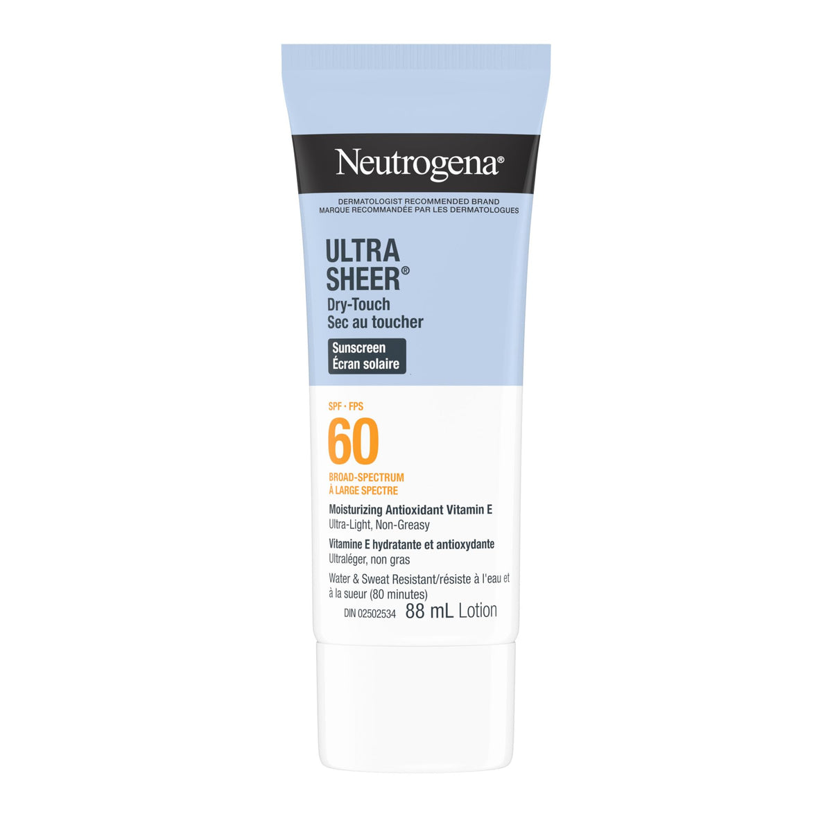 Neutrogena Ultra Sheer Dry-Touch Sunscreen Lotion, Broad Spectrum SPF 60 UVA/UVB Protection, Oxybenzone-Free, Light, Water Resistant, Non-Comedogenic & Non-Greasy, 88 mL (Twin Pack) 🍁 All In One Marketplace Canada