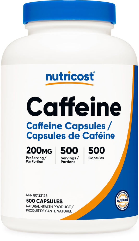 Nutricost Caffeine Pills (200mg) 500 Capsules 🍁 All In One Marketplace Canada