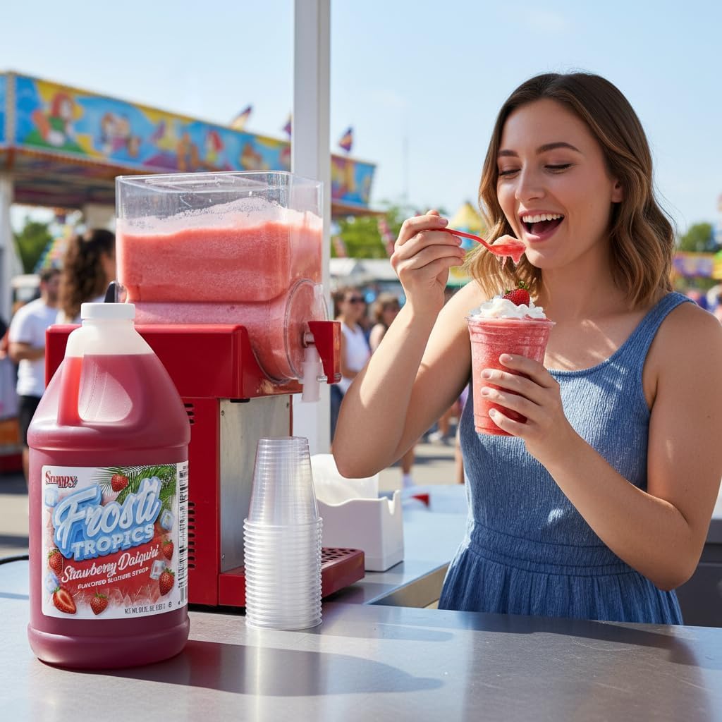 Snappy Frosti Tropics Strawberry Daiquiri Slushie Mix, Slushie Syrups for Machine, Granita Slushy Syrup, Drink Mixers for Cocktails, Slushy Drink Mixes for Alcohol, 1/2 Gallon 🍁 All In One Marketplace Canada