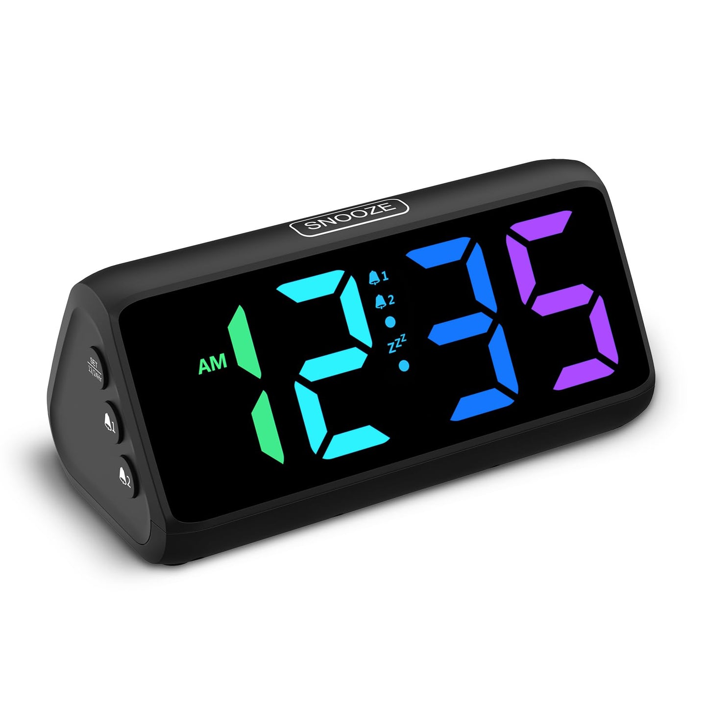 Netzu Digital Alarm Clock, RGB Loud Alarm Clocks for Bedrooms Heavy Sleepers Seniors Kids, Plug in Digital Clock with 5 Dimmers, 2 Alarms, 4 Volumes and Snooze (Black) 🍁 All In One Marketplace Canada